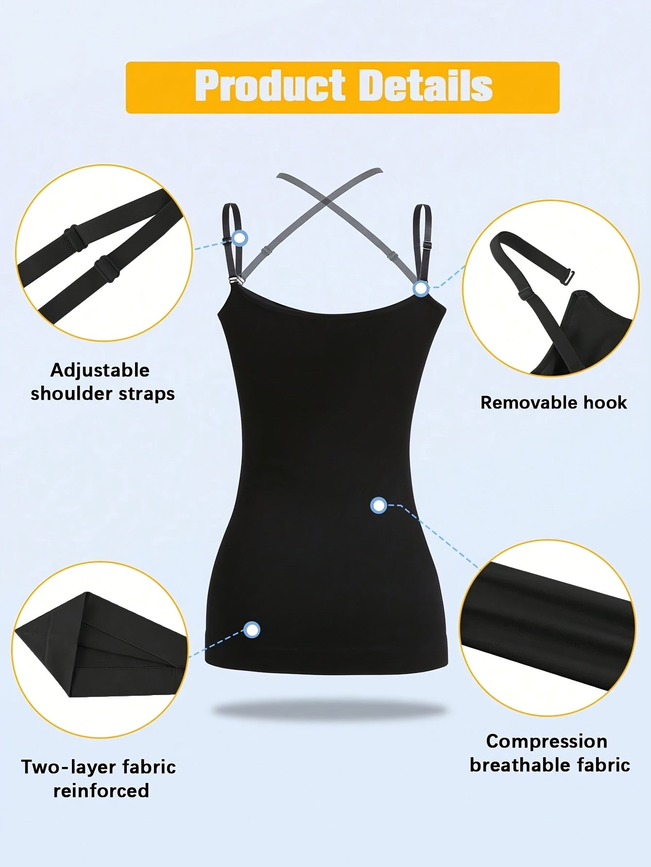 3pcs-Womens Shapewear for Women Tummy Control Tank Top Body Shaper Seamless Compression Camisole Tops, Suitable for Daily Outfits, Shopping, Dates, Parties, And Various Festival