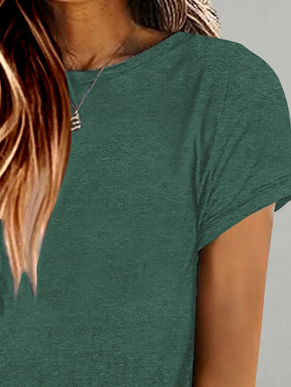 Ladies' Casual Summer T-Shirt - Women'S Knotted Hem Design with Graphic Print 'If I Shenan Once, I'll Shenanigan', Round Neck, Comfortable Fit for Everyday Wear and Sports, Fashion Street Style Tee