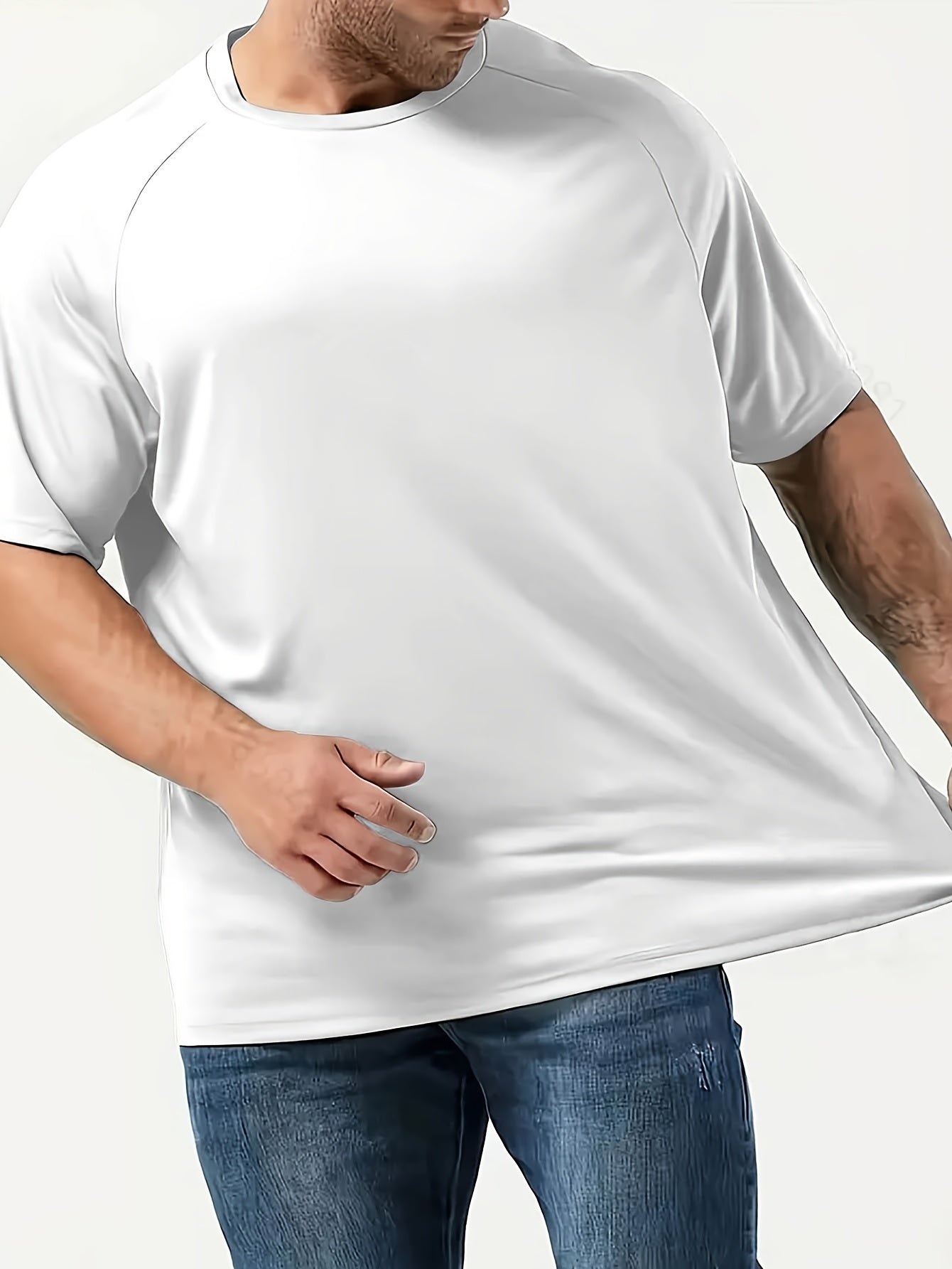 5pcs Oversized Men'S SOLID Short Sleeved for Sports T-Shirt, Casual And Fashionable T-Shirt, Suitable for All Seasons, Breathable And Quick Drying T-Shirt, Summer Clothing T-Shirt, Suitable for Sports, Fitness, Running, Basketball, Mountaineering