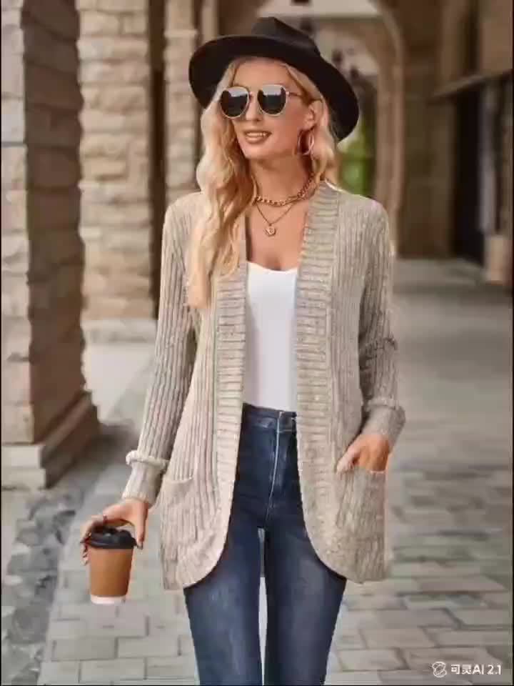 [Orientation] Elegant Orientation + Fashionable Loose Casual Solid Color Thread Pocket Splicing Long Sleeve Blouse
