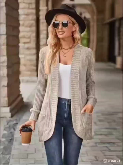 [Orientation] Elegant Orientation + Fashionable Loose Casual Solid Color Thread Pocket Splicing Long Sleeve Blouse
