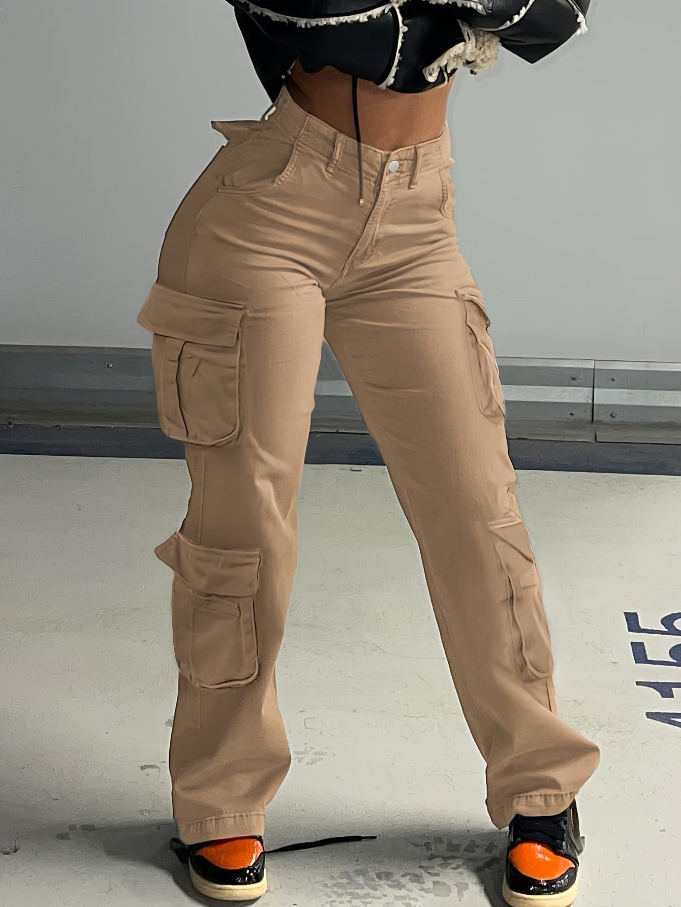 Street Hip-Hop Style Low Waist Multi Pocket Workwear Casual Denim Workwear Pants