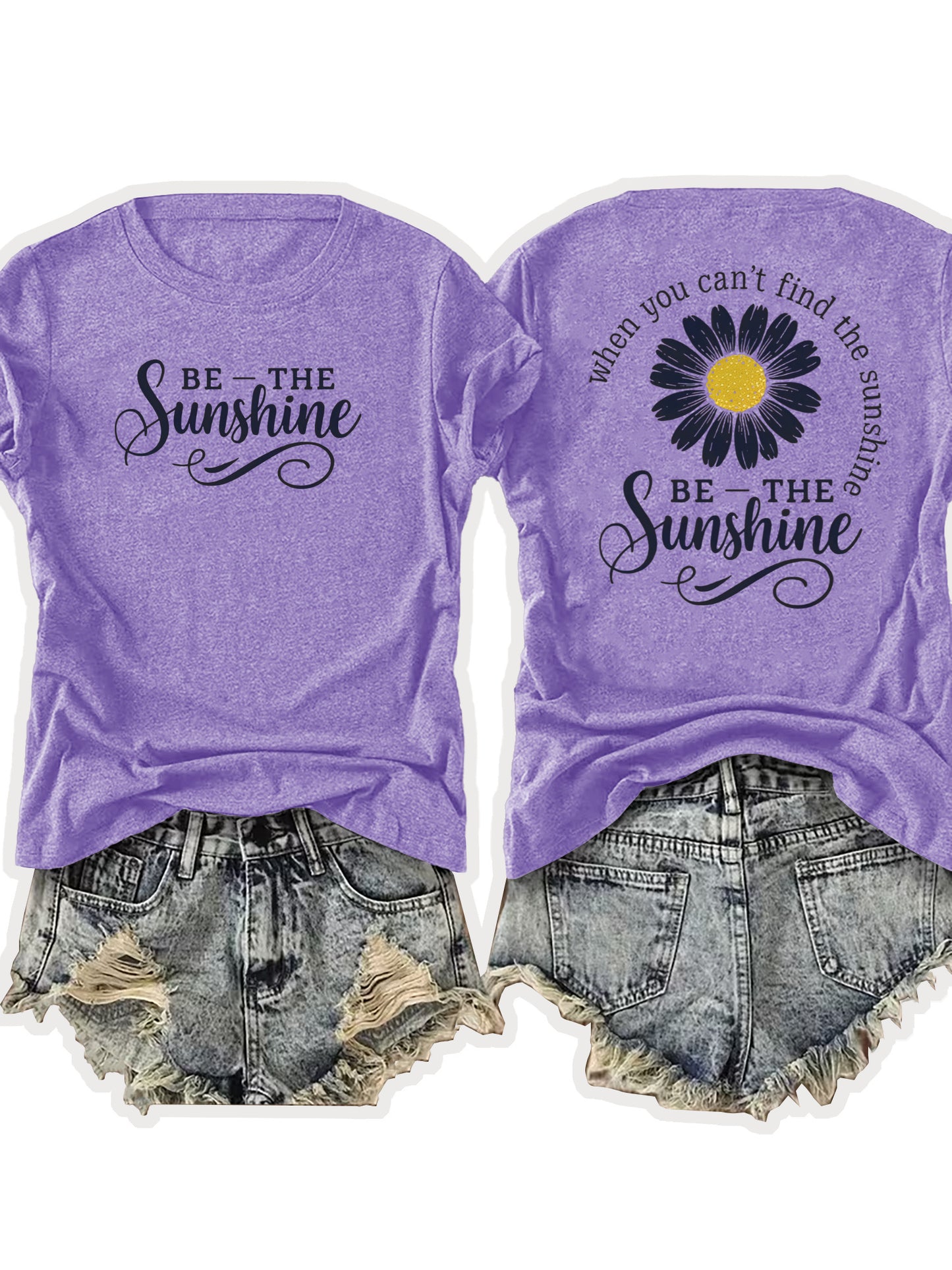 Women'S Casual Sports T-Shirt | Lightweight & Breathable European Summer Round-Neck Tee With Uplifting 'Be The Sunshine' Print - Ideal For Spring/Summer And Perfect For Various Occasions