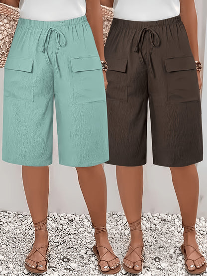 Women's Khaki + Black Polyester Shorts - product view 16