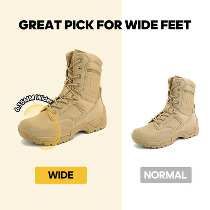 NORTIV 8 Wide Version Men's Tactical Work Boots Durable & Comfortable Hiking Motorcycle Combat Boots Response