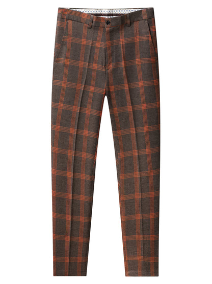 The Latest Men's Plaid Suit Two-piece Four-season Men's Size Slim-fit Two-piece Wedding Banquet Dress Business Casual