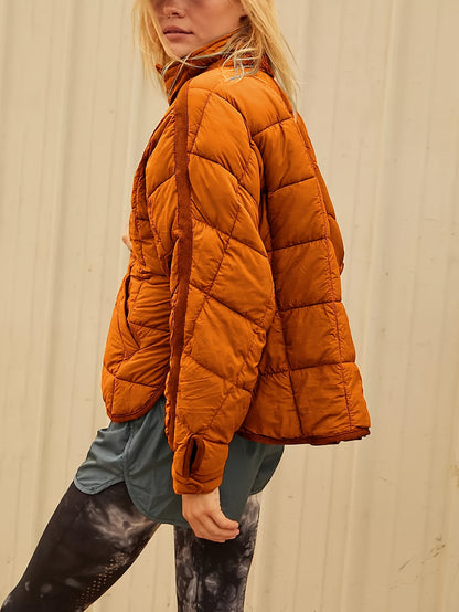 Buoniyk Women's Oversized Splice Quilted Lightweight Puffer Jacket Casual Padded Coat