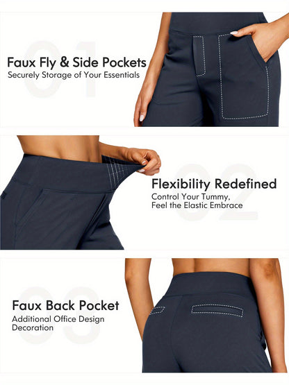 High-Waisted Loose-Fitting Yoga Pants for Women, Designed for Casual Workouts And Featuring Pockets