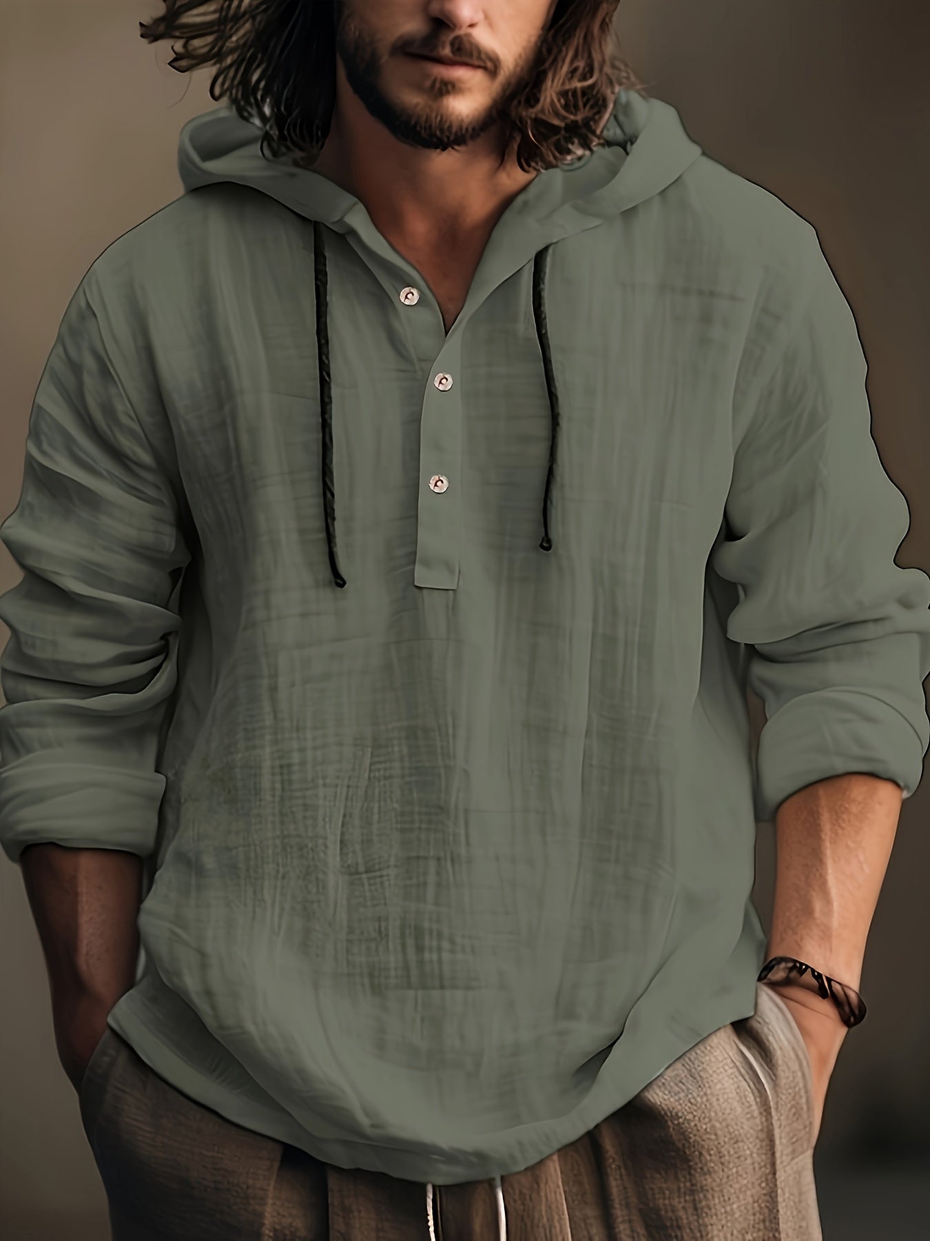 Men's Spring And Autumn Cotton And Shirt with Hooded Sweatshirt Long Sleeve Casual And Comfortable Daily Wear, PLUS SIZE