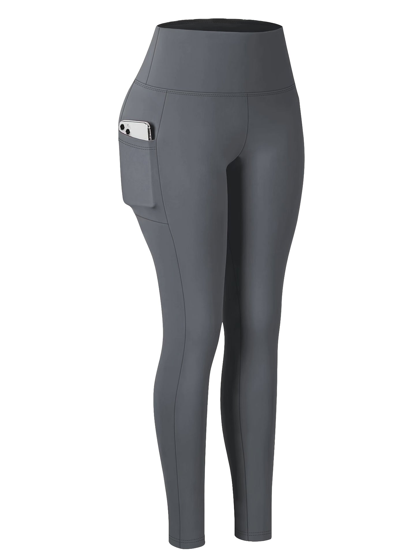 Women's Side Pocket Yoga Pants, Phone Pocket, High-waisted Butt-lifting, High-stretch Breathable, Versatile for Running And Fitness