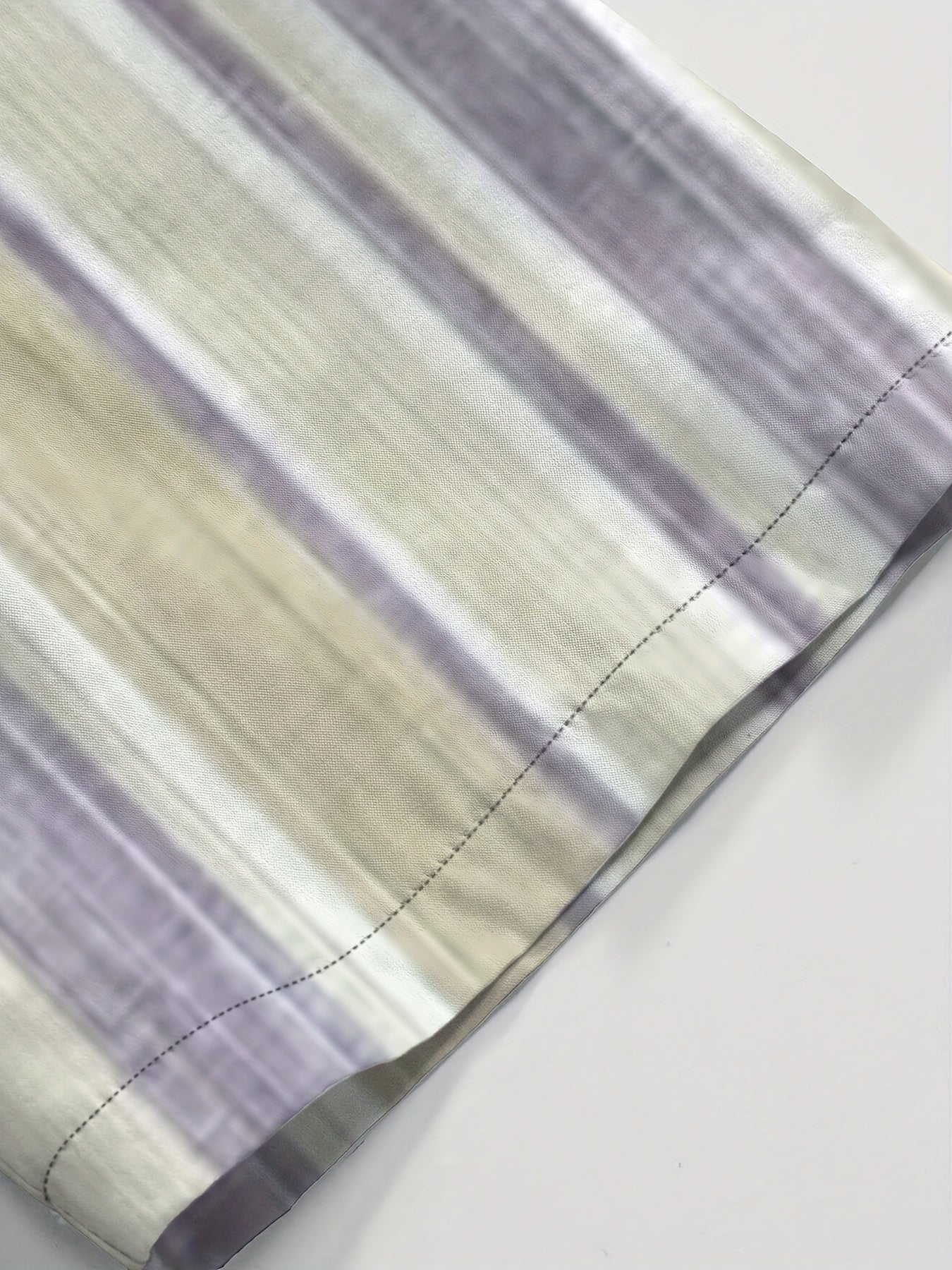 1pc Men'S Casual Striped Short Sleeve Shirt - Polyester 95%, Spandex 5% Blend, Summer Lapel Collar, Woven Fabric, Regular Fit with Button Details, Plus Size