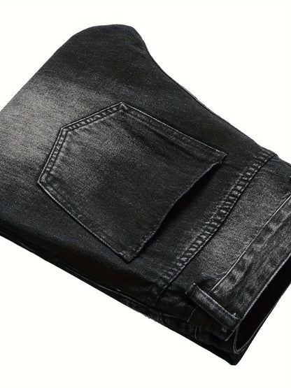 Men's Slim Fit Jeans - Classic Wash Distressed Streetwear 049509