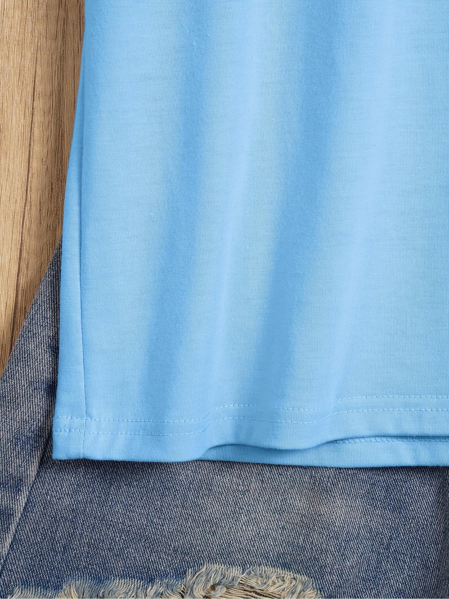Round Neck Short Sleeve T-Shirt with a Teacher Pattern Print