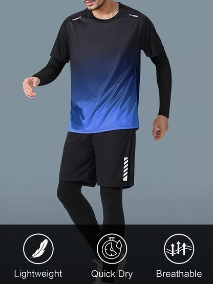 5 Men's Compression Workout Suits, Flannel Pants, Flannel Long Sleeves, Regular Short Sleeves, Baggy Shorts, High-stretch Jackets, Quick-drying Warm-up Suits, Running Workout Suits, Winter Outdoor Warm-up Suits. The Four Seasons Can Wear Freely