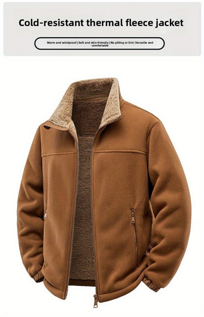 Men's Windproof Fleece Zip-Up Jacket Everyday 133