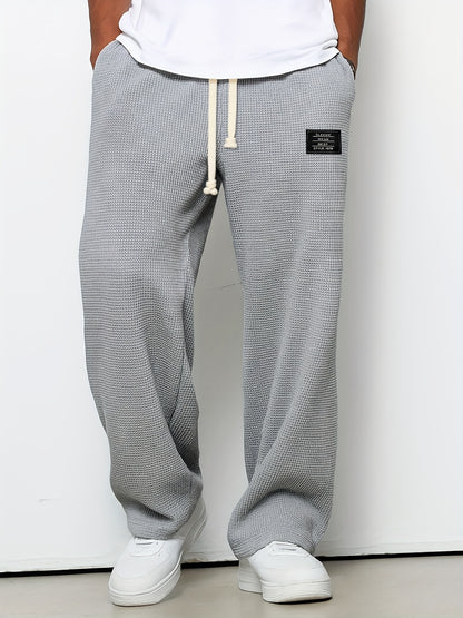 Men'S Fashion Brands Loose Drooping Straight Sweatpants, Wide Leg Casual Exercise Trousers