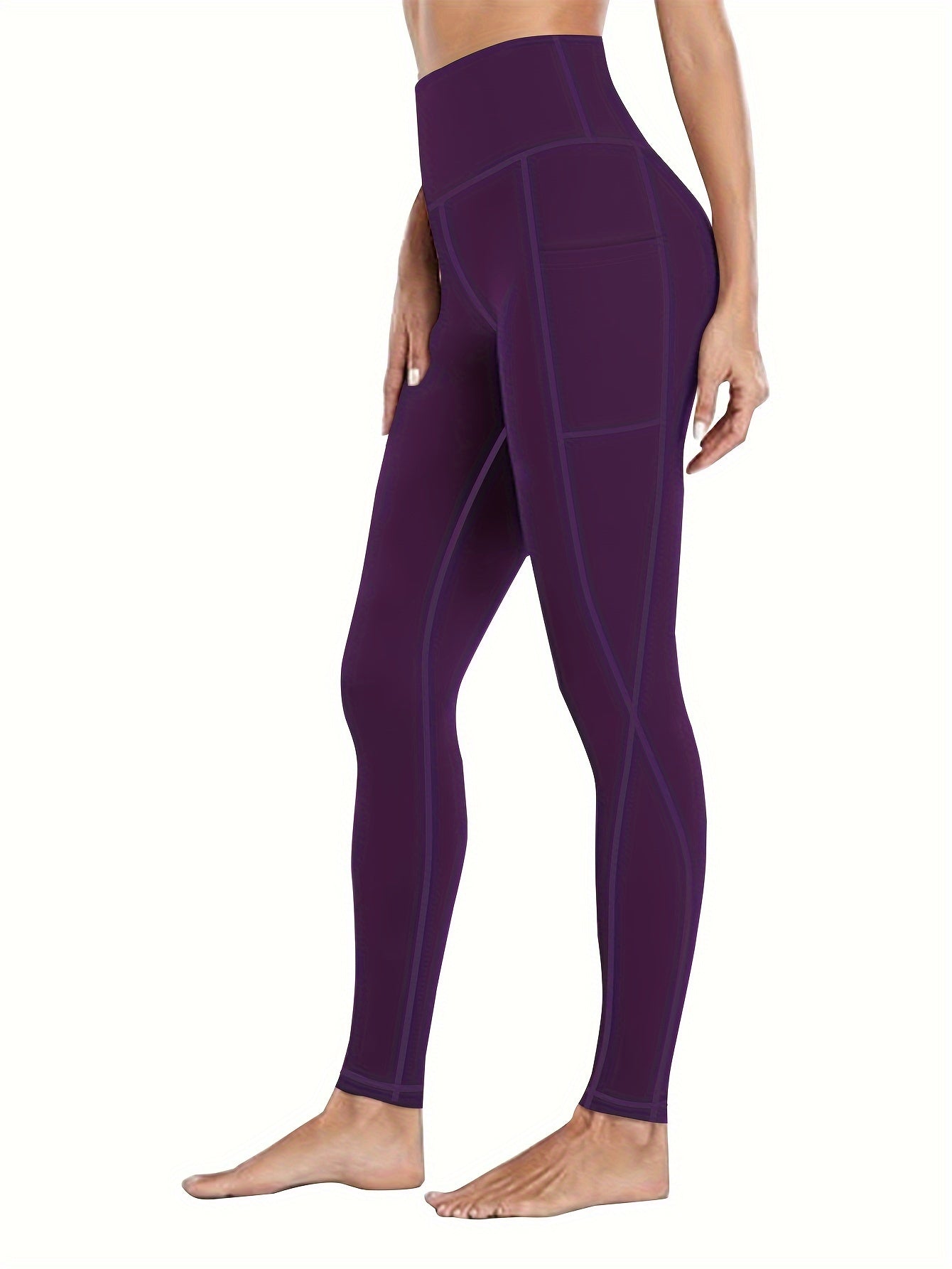 230g Women's Leggings Set of 3 High Waist Breathable with Pockets Compression Tights Multi-Color Suitable for All Seasons Daily Sports Fitness Yoga Shapewear