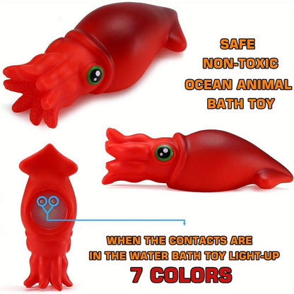 Light-Up Floating Bath Toys 6-Pack - Six colorful light-up floating toys