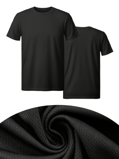 10pcs Men'S Quick Dry Breathable 100 Polyester Workout T Shirts Solid Color Crew - product view 13