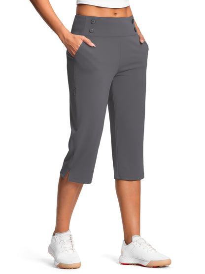 18" Dressy Capri Pants for Women High Waist Stretch Women'S Capris Pants for Summer with Pockets Work Casual