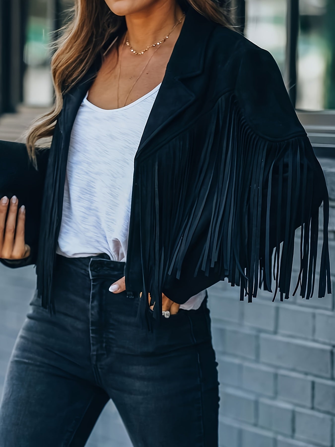 Faux Jacket Women Tassel Motorcycle Fringe Cropped Coats 2026 Spring Western Outfit Trendy Fall Long Sleeve Cowgirl Outfits Cardigan Jackets