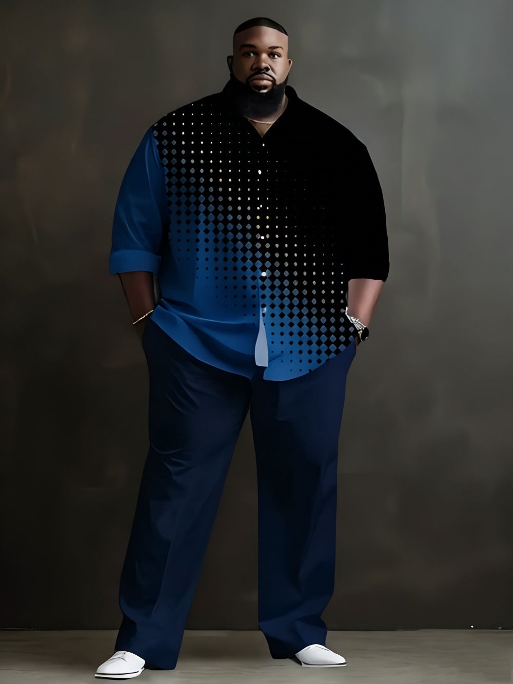 Men's Shirt and Pants Set - Letter Print Everyday Style
