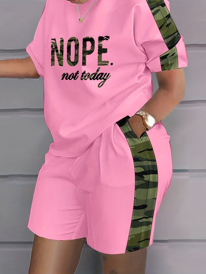 2026 Loose And Versatile Plus Size Clothing Two-piece Set, Soft And Comfortable, Women's Plus Letter Printing, Natural Modeling, Can Be Matched with A Variety Of Sets, Show Your Unique Casual Fashion, Game Day Outfit, Football Fan Gear for All Fans