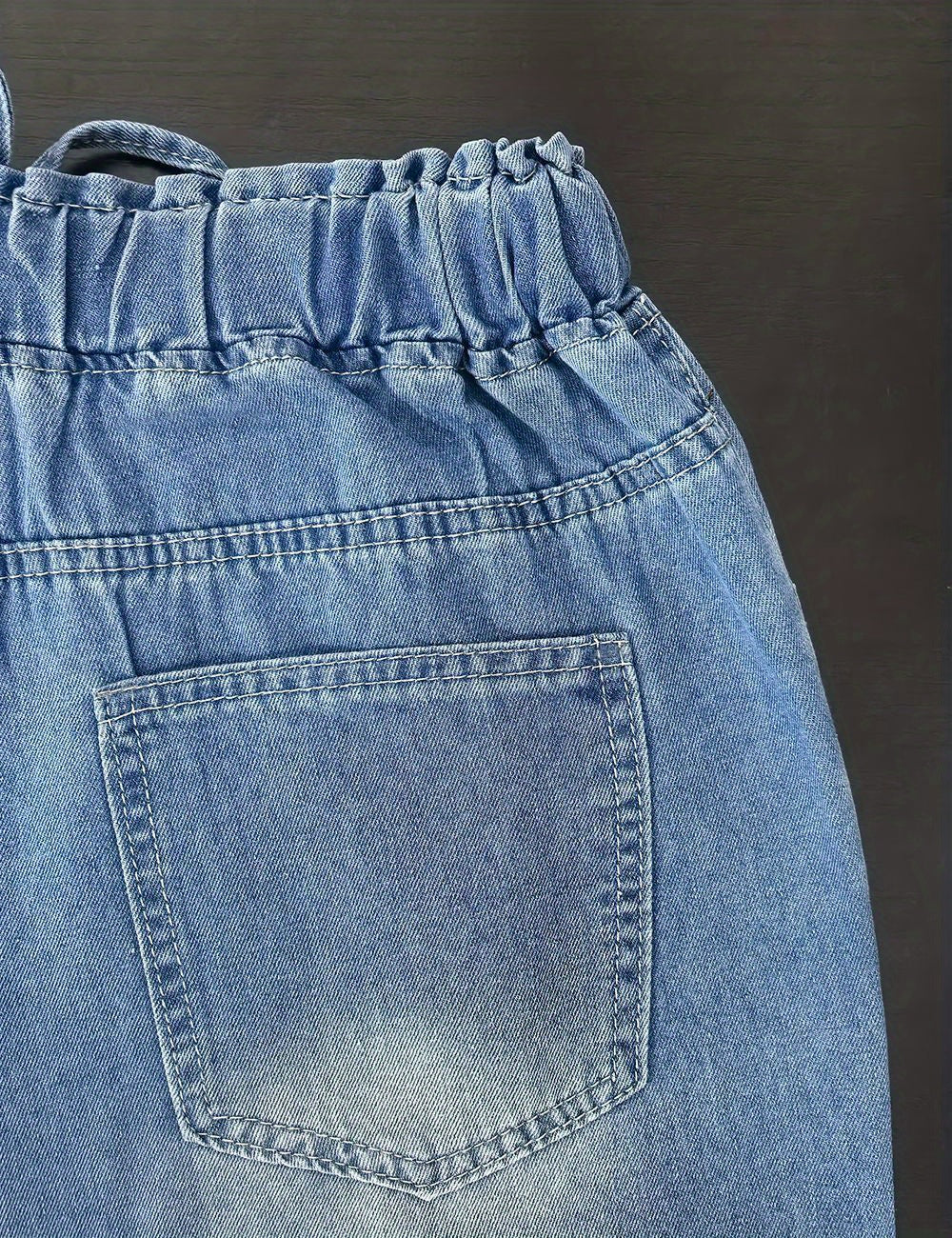 High-Waisted Wide-Leg Jeans, Super Charming Elastic Waist Thin Pants, Solid Color Washed, 2025 Autumn and Winter New