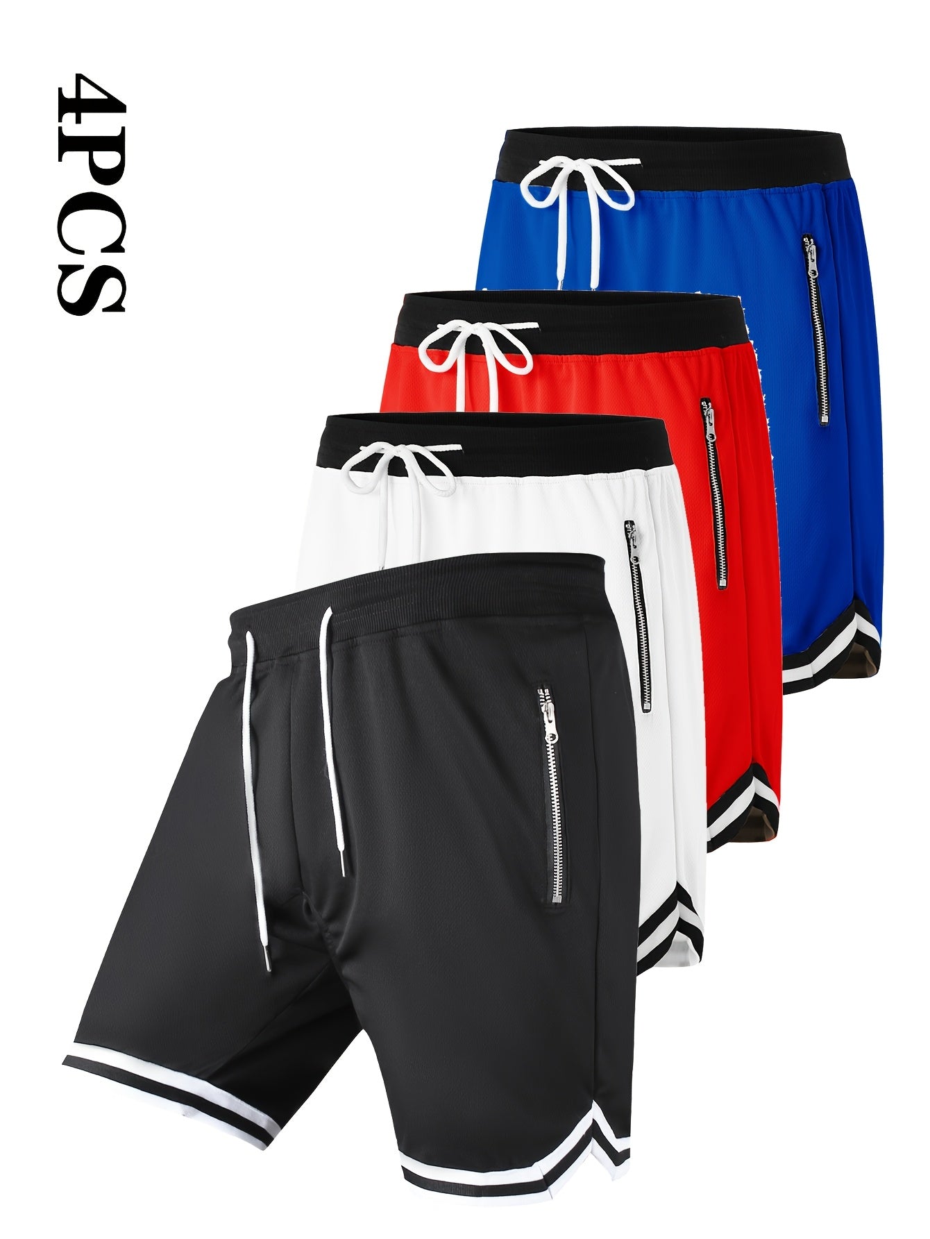 Men's Black, white, red and yellow Polyester Shorts - product view 15