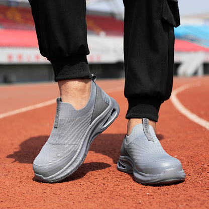 Men'S Lightweight Slip-On Steel Toe Work Shoes - Comfortable Sneakers, Puncture-Resistant Loafers, Work Shoes for Men, Available in Black/Grey/Blue, Sizes US 6-14