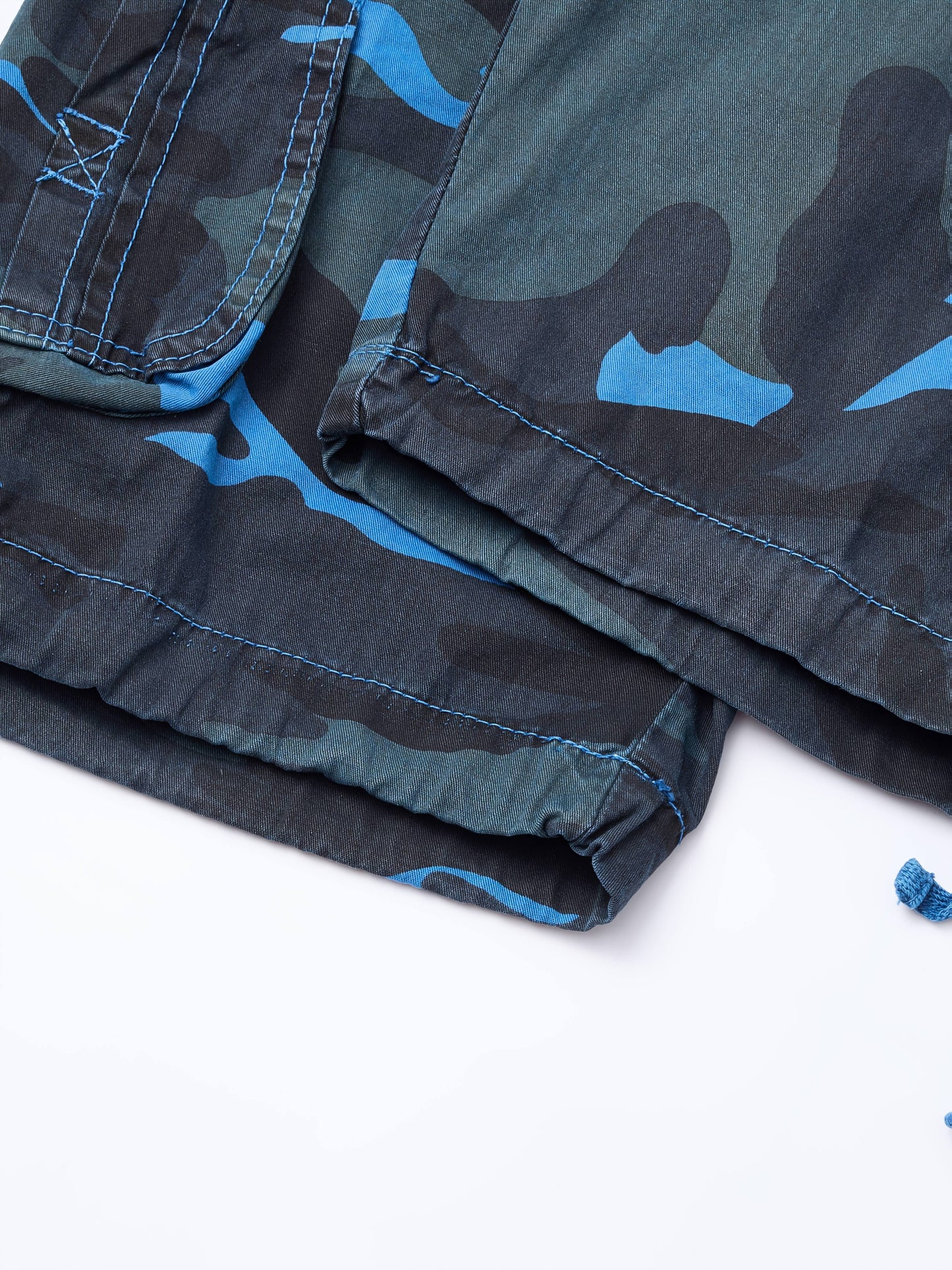 Men's Pure Cotton Washed Camouflage Outer Multi Pocket Workwear Shorts
