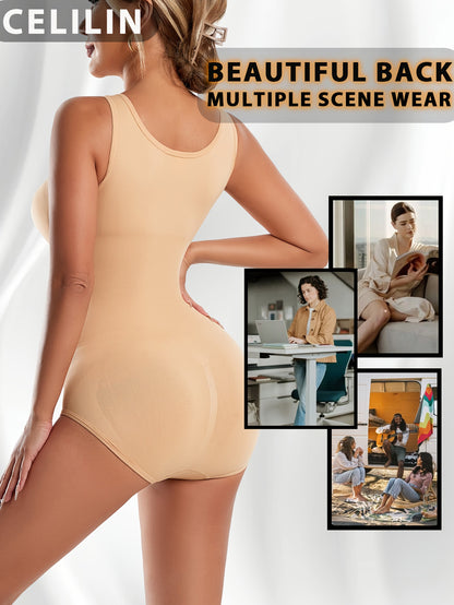 3pcs Women Sleeveless Tank Top Shapewear Bodysuit, U Neck Tummy Control Waist Cincher Shaping Body Shaper, High Stretch Breathable Sculpting Bodysuits Postpartum Body Shaping Underwear
