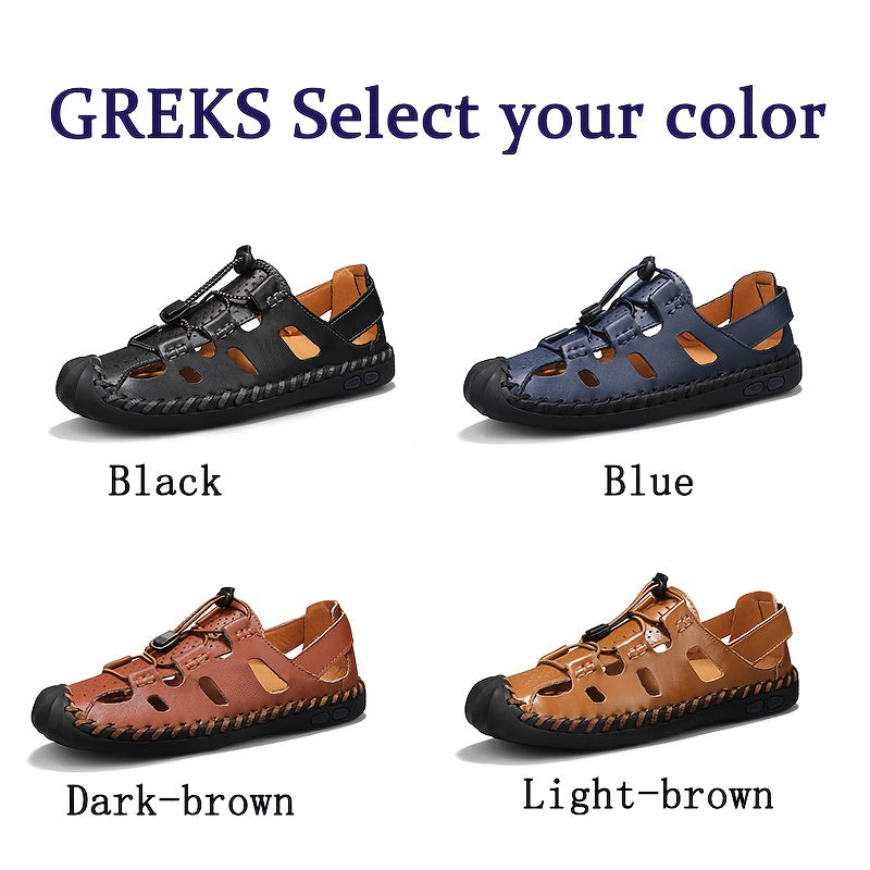GREKS Mens Casual Closed Toe Sandals Outdoor Fisherman Adjustable Sport Summer Shoes