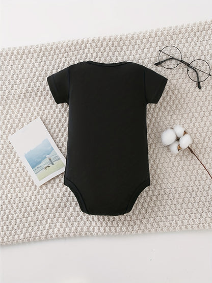 DON'T MAKE ME GET MY BIG SISTER print Casual Comfortable Short Sleeve Baby Romper Funny Newborn Boys Clothes 100% Cotton Triangle Jumpsuit, for Outdoor