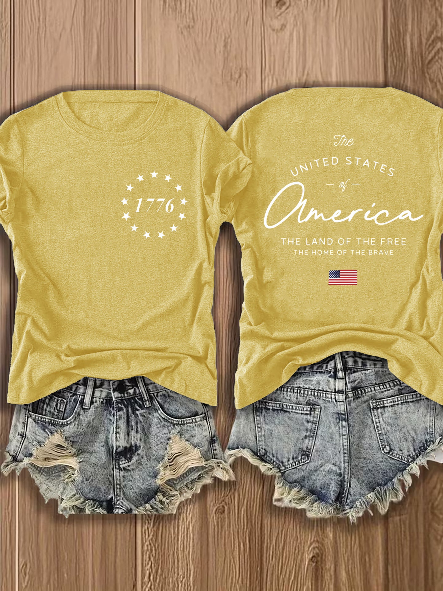 Women' US Flag T-Shirt with 1776 Design & American Symbols - Breathable Short Sleeve Top, Casual Streetwear Blouse-Compatible for - Wear Suitable for Fall Outfits, 4th of, Casual Attire, Machine Washable Non-