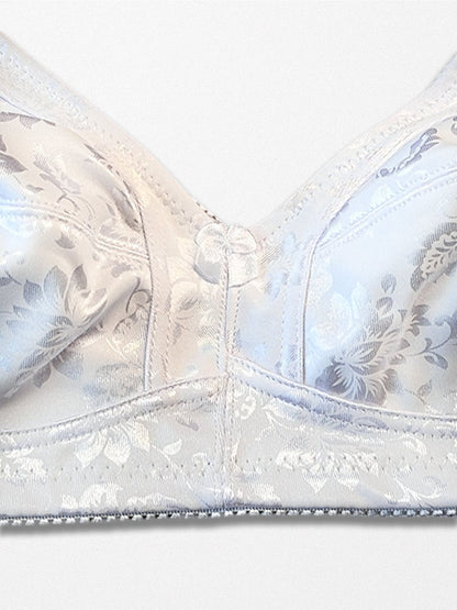 6pcs Plus Size Floral Lace Bralette - Comfortable & Stylish Full Coverage, Wireless Satin Full Coverage Mama Bra, Plus Size Lingerie for Women
