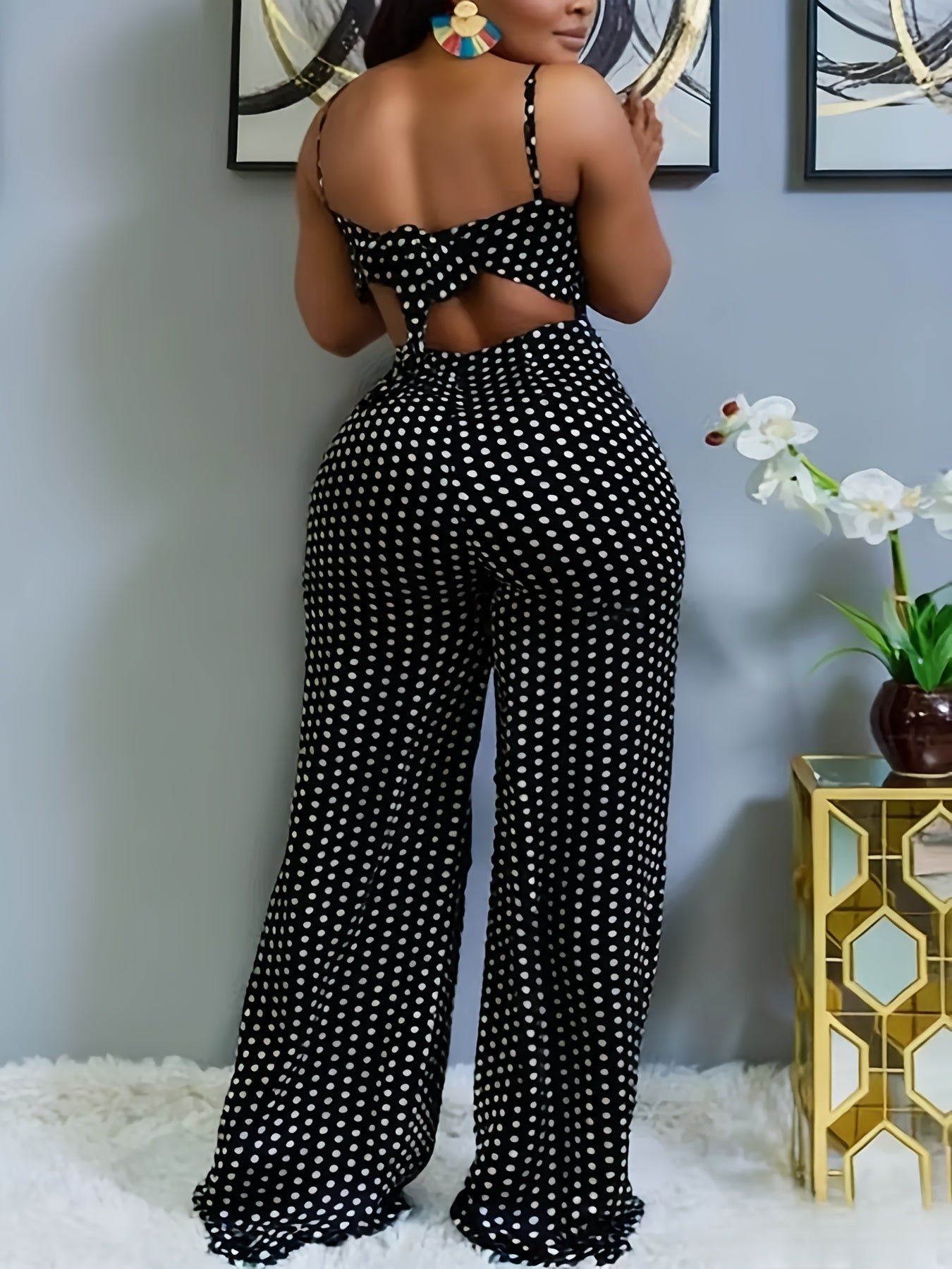 Summer Women'S Polka Dot Print Strapless Jumpsuit