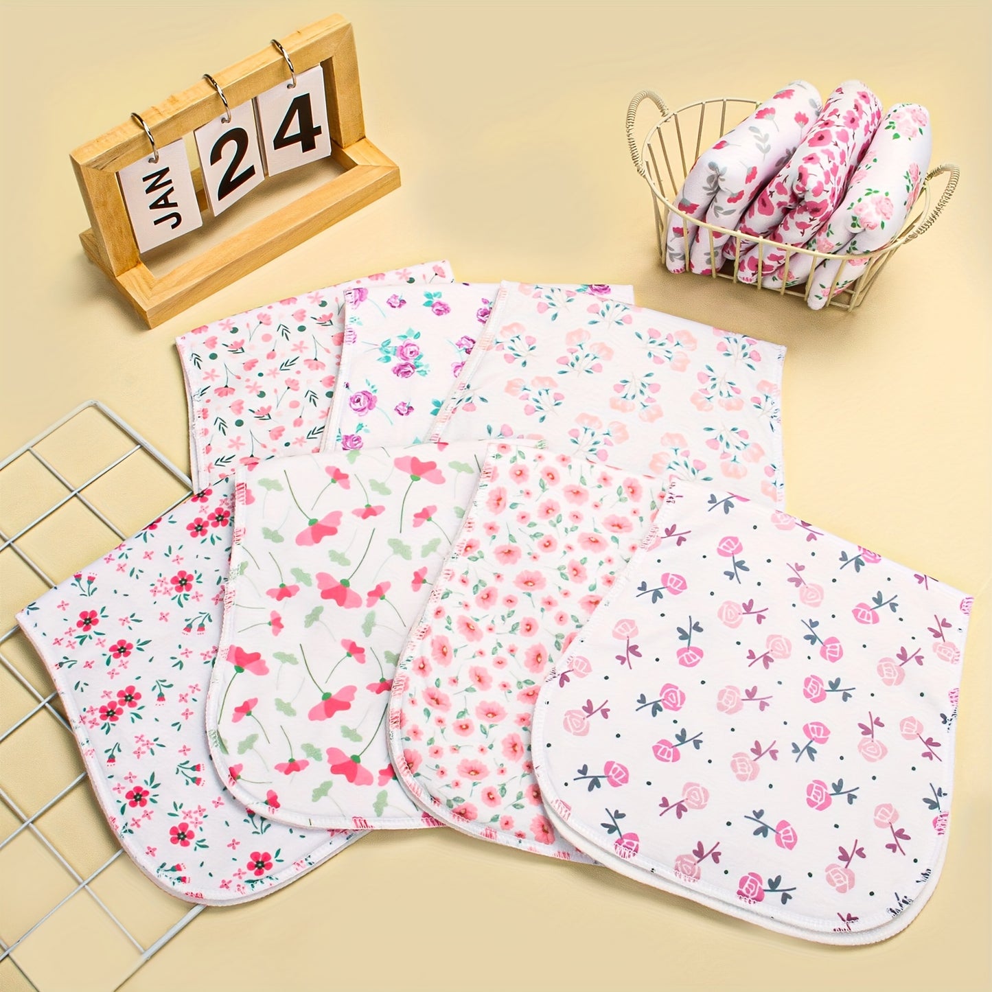 10-Pack Burp Cloths For Baby Boys And Girls - Baby Burp Cloth, Baby Washcloths, Burp Rags, Large Neutral Burp Clothes For Newborn