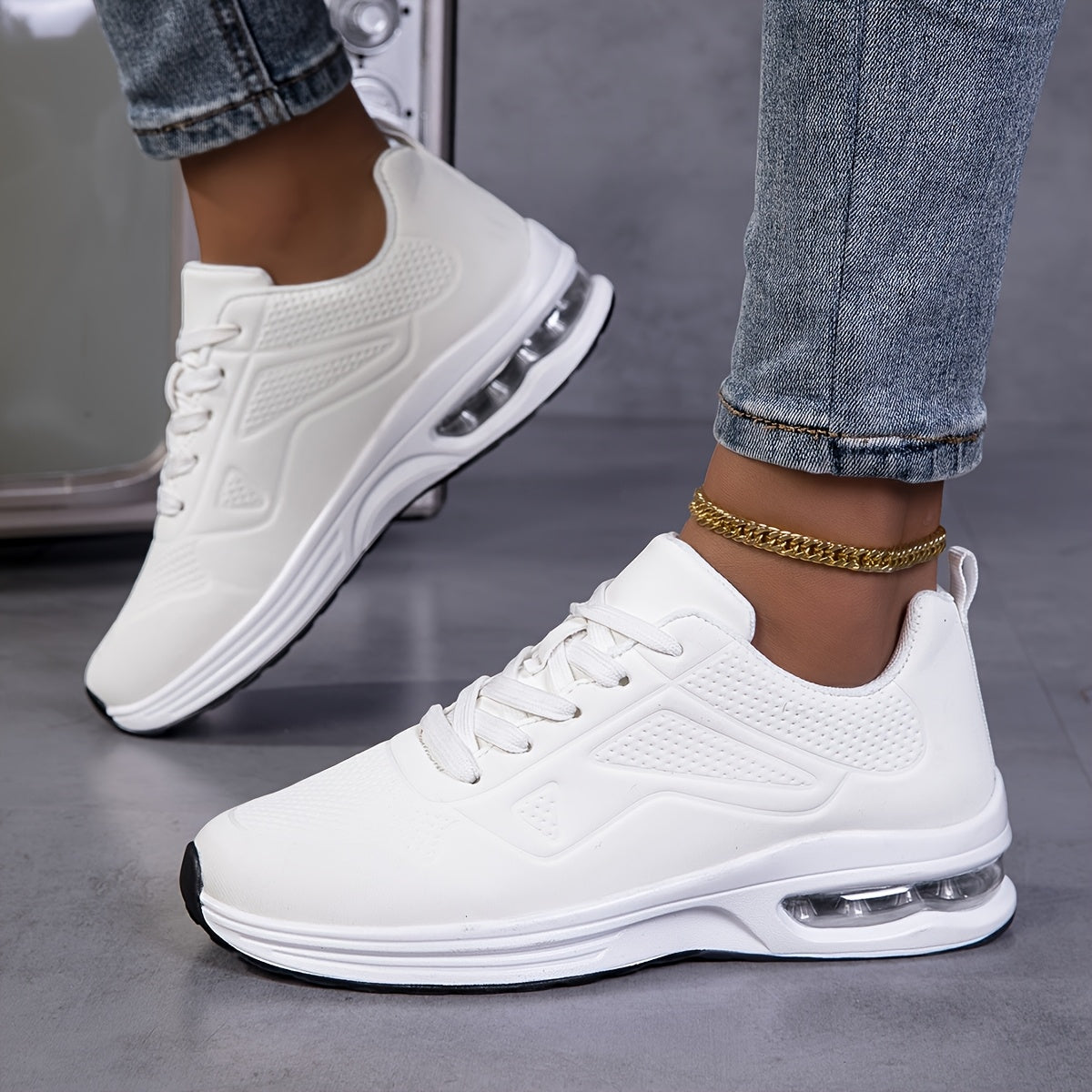 Spring Outdoor sneakers, Women'S Thick-Soled Height-Increasing Shoes, Women'S Autumn, Breathable Mesh Shoes, Air-Cushioned Shoes, Lightweight And Shock-Absorbing Soft-Soled Running Shoes, Women'S Skipping Rope Shoes, Outdoor Tennis Shoes