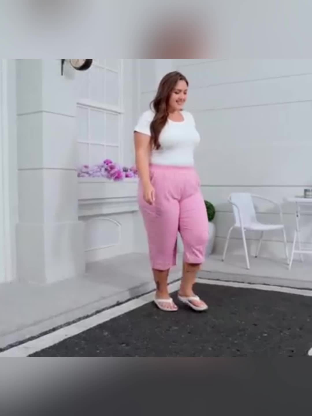 3 Pack Women's Plus Size Capri Pants - Summer Yoga Pants with Pockets | Ultra Soft Wide Leg Lounge Pants for Casual Outfits & Street Style | Breathable Stretchy Athleisure Sweatpants