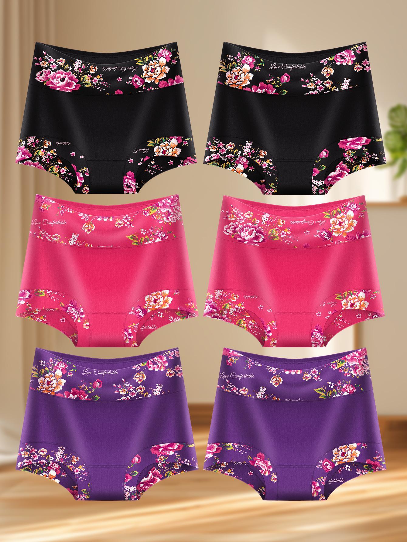 6pcs Fashionable and Elegant Ladies' High-waist Pants Made of Lightweight and Breathable Fabric. They Are Comfortable to Wear and Help Flatten the Abdomen and Lift the Buttocks, Shaping a Contoured Triangle-shaped Bottom.