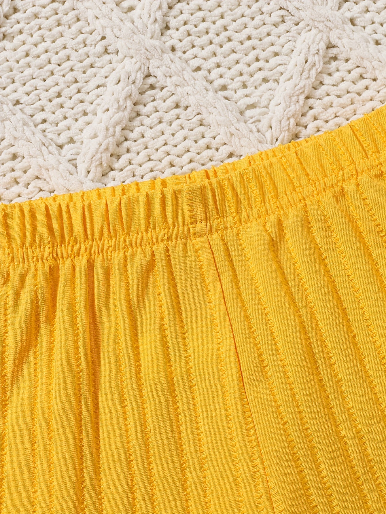 Baby Orange Knit Floral Shorts - product view 5