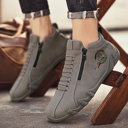 [sneakers] A Pair of Men'S Cross Training Shoes with Side Zipper Design, Lightweight And Comfortable, Suitable for Outdoor Sports, Travel, And Driving Activities