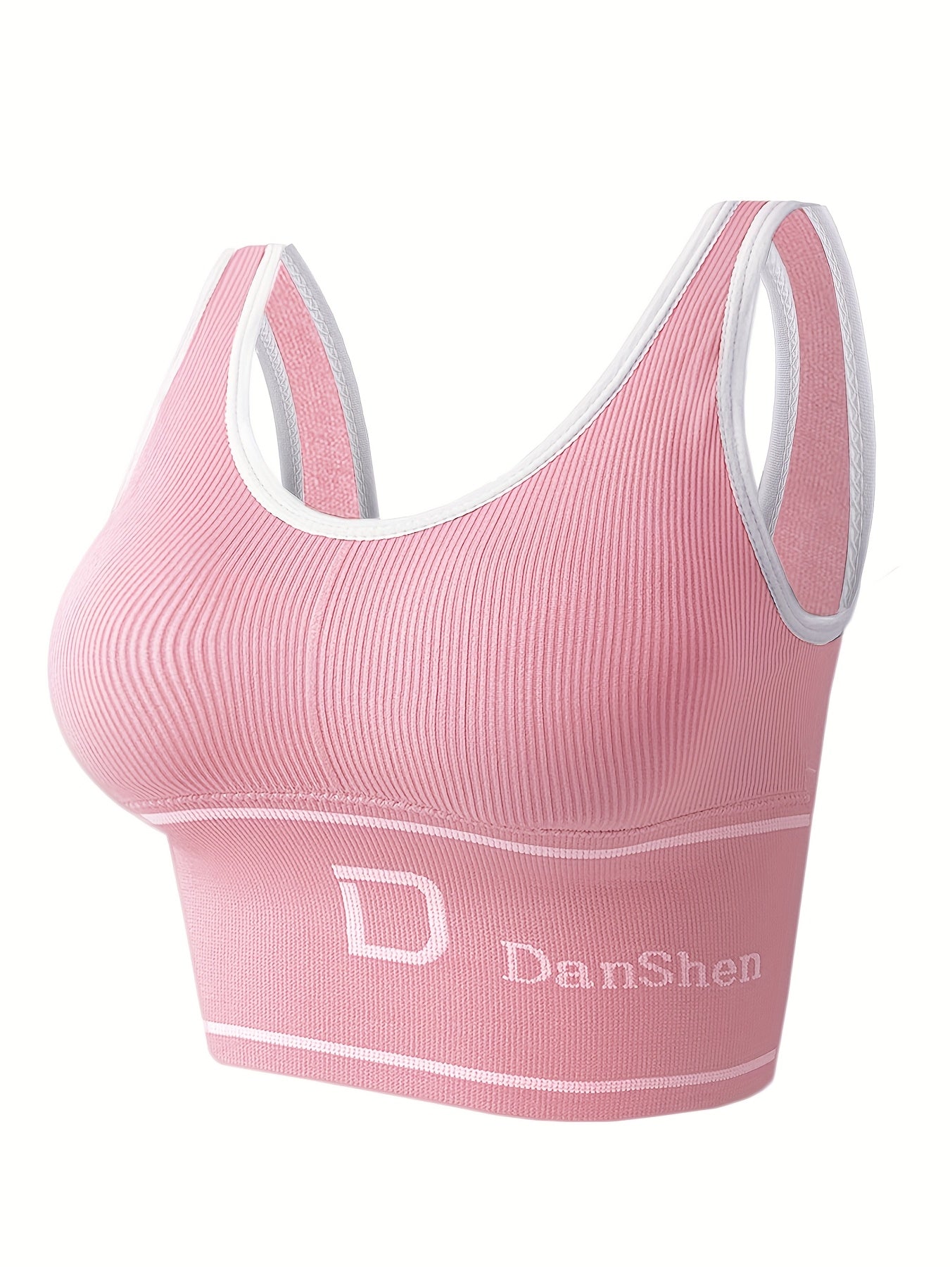 1pc EssElegance Plus-Size Push-Up High-Impact Wireless Sports Bra - Cross-Back Seamless Design with Removable Pads, Breathable Compression for Yoga, Running & Training