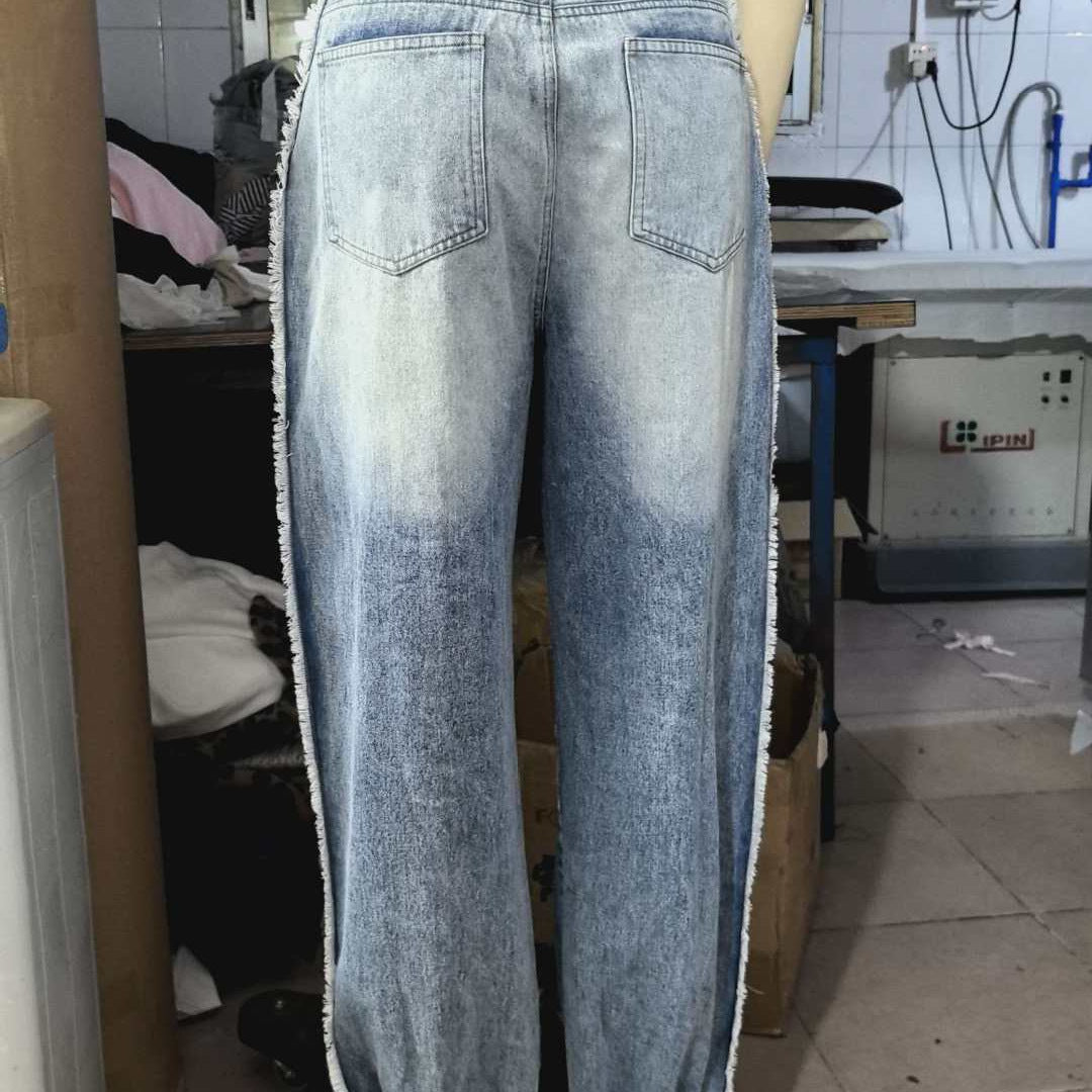 High-waisted Ripped Jeans with Cuffed Hems, Stylish, Trendy and Street-style