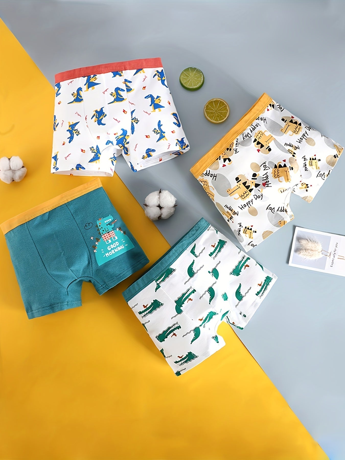 8pcs Boys Comfortable Cotton Boxer Briefs Set, Cute Cartoon Pattern Stretchy Shorts Set, Soft Breathable Youngsters Sports Underwear Underpants Clothes