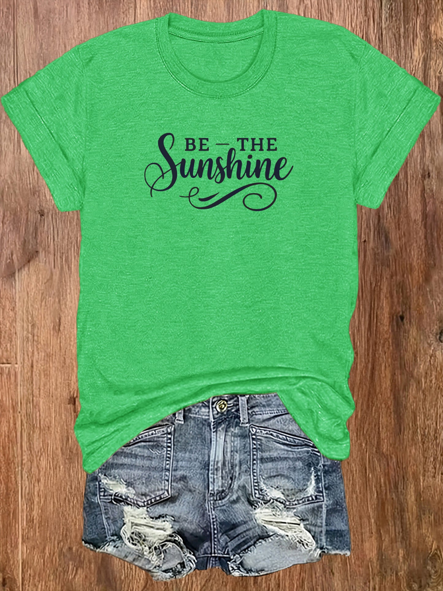 Women'S Casual Sports T-Shirt | Lightweight & Breathable European Summer Round-Neck Tee With Uplifting 'Be The Sunshine' Print - Ideal For Spring/Summer And Perfect For Various Occasions
