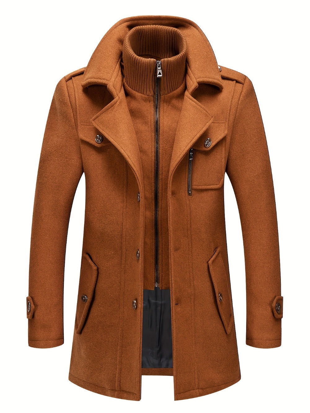 Men's Versatile Fleece Single-Breasted Coat