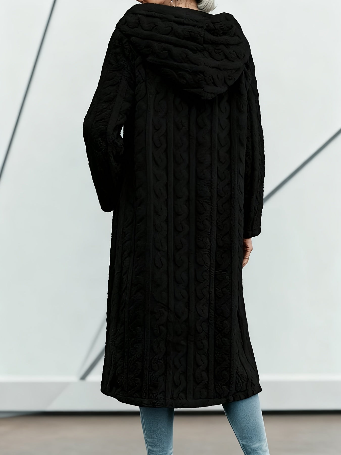 Elegant Women's Long Cardigan - Stylish Outer-Style Bathrobe, Machine Washable, All-Season Sweater, Daily Button-Up Mid-Length Coat, Structured Design, Suitable for All Seasons, Women's Lightweight and Breathable Spring/Autumn Bathrobe