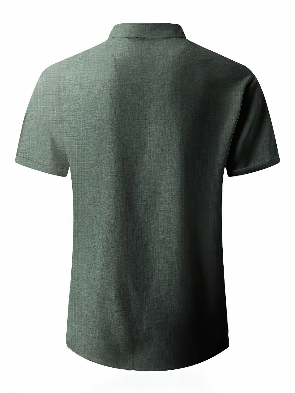 Men's Solid Color Shirt - Collared Short Sleeve 001061
